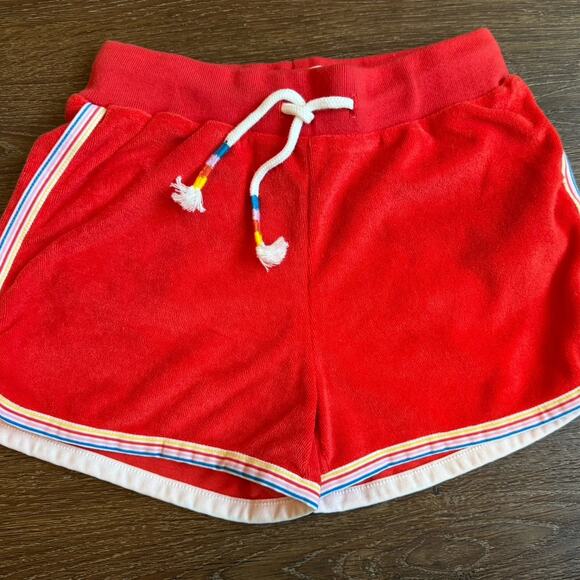 Mini Boden Girls Red Terry Summer Shorts Sz 8 - Picture 1 of 6